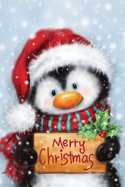 Penguin with Handwriting by MAKIKO wall art