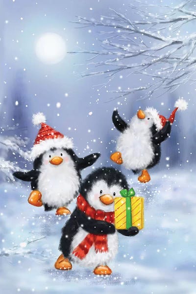 Christmas Animals: Penguins by MAKIKO