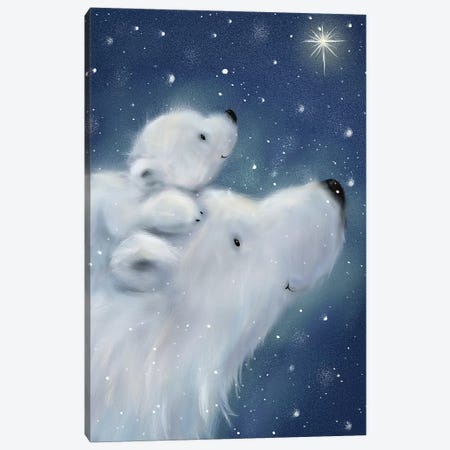 Polar Bear And Cub II Canvas Print #MKK176} by MAKIKO Canvas Wall Art