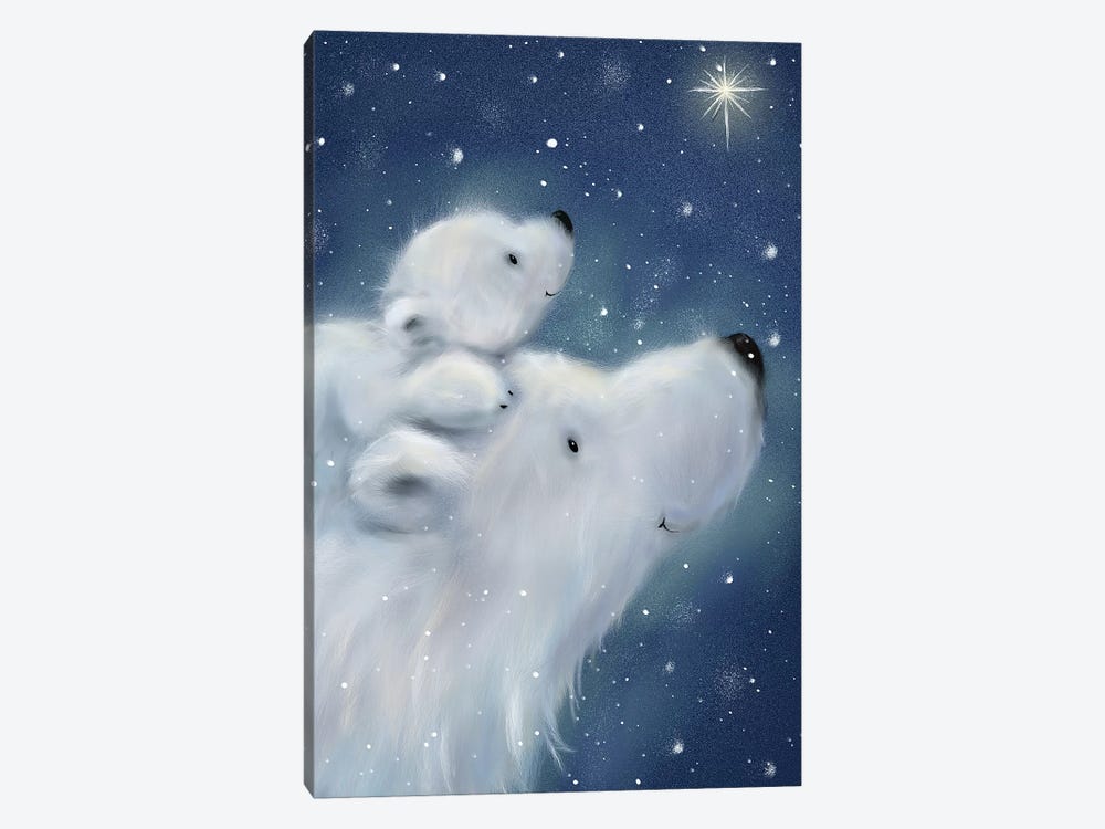 Polar Bear And Cub II by MAKIKO 1-piece Canvas Print