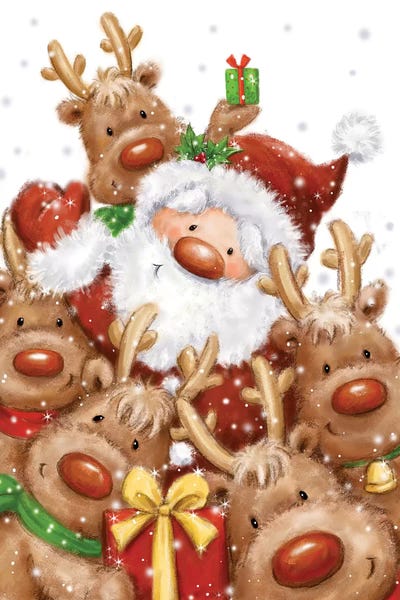 Reindeer: Santa and Reindeers by MAKIKO
