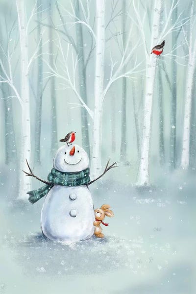 Winter Wonderland: Snowman in Wood II by MAKIKO
