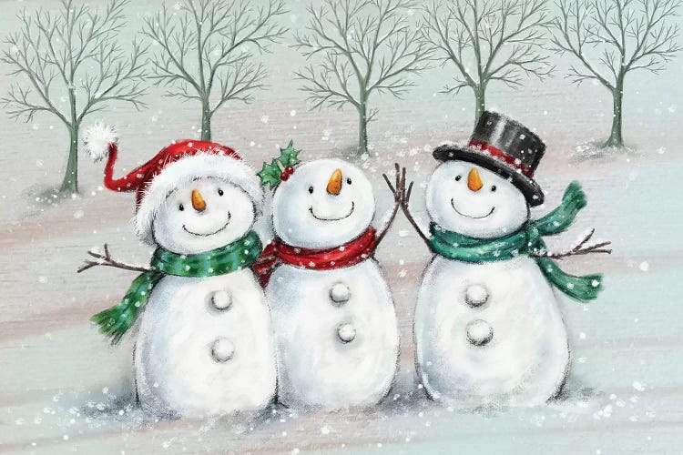 Three Snowmen II A by MAKIKO wall art
