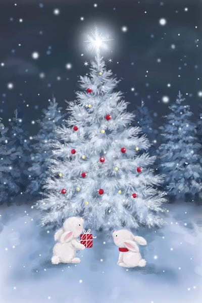 Rabbits: Tree With Rabbits by MAKIKO