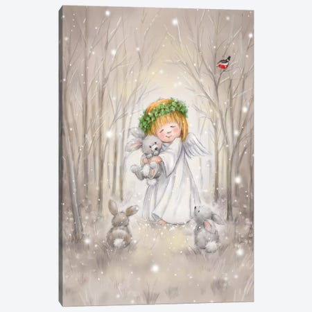 Angel with Rabbit Canvas Print #MKK4} by MAKIKO Canvas Print