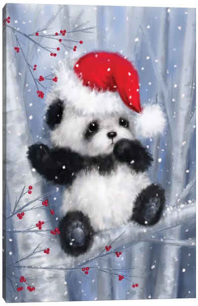 Christmas Panda Canvas Art Print - Panda Art