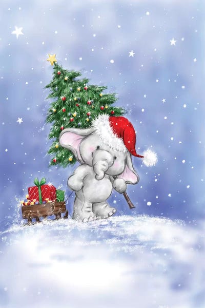 Christmas Animals: Elephant I by MAKIKO