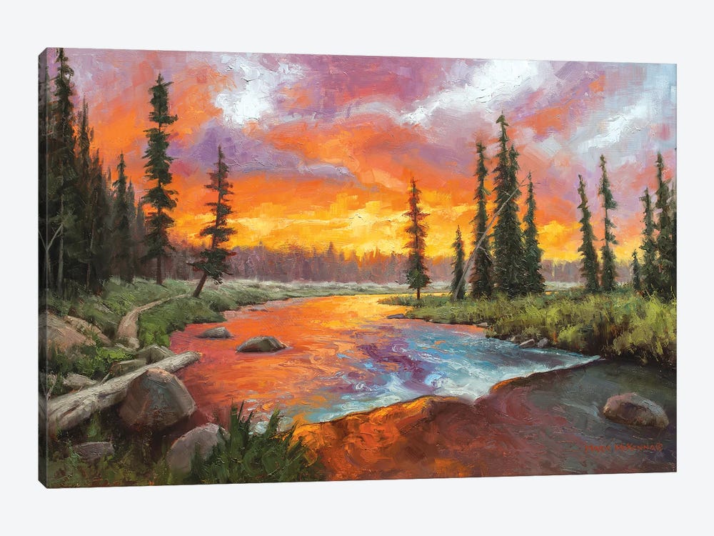 Sunset Bend by Mark McKenna 1-piece Canvas Print