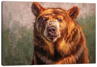 Gold & Bold Canvas Art Print - Brown Bear Art