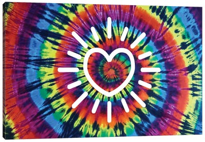 Tie Dye Rainbow Radiant Heart Canvas Art Print
