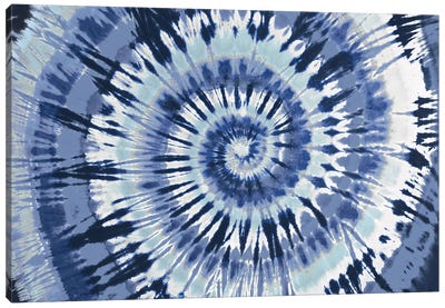 Tie Dye Blue Canvas Art Print - Blue & White Art
