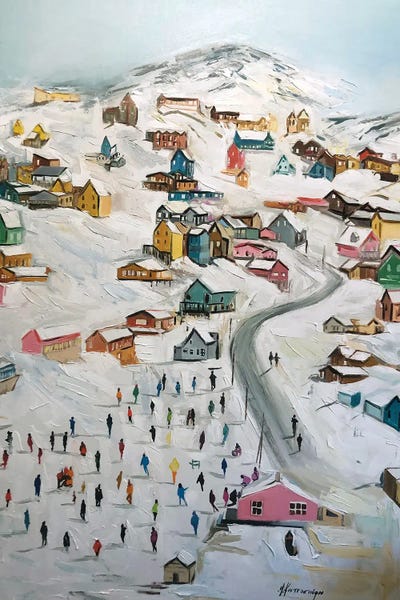Snow Village by Marina Koutsospyrou multi panel art