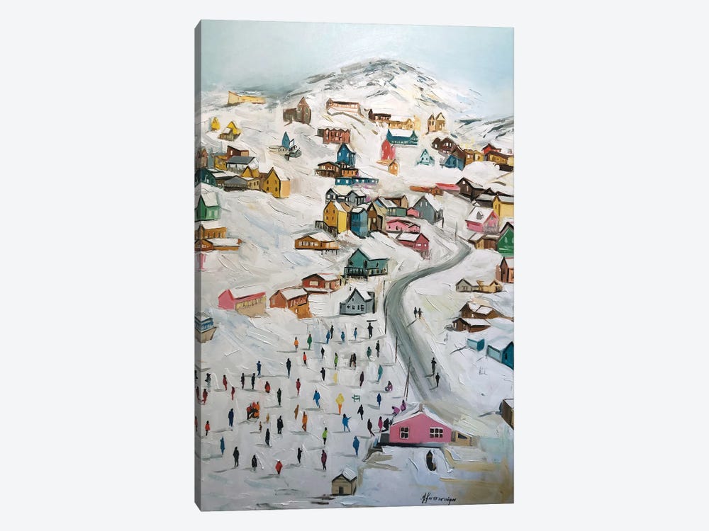 Snow Village by Marina Koutsospyrou 1-piece Canvas Print