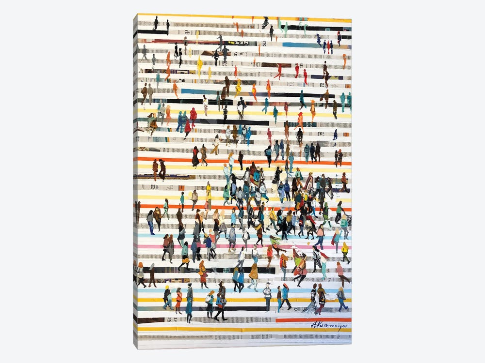 Lines With People by Marina Koutsospyrou 1-piece Canvas Art