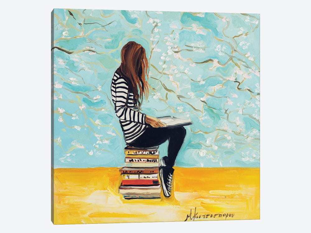 Girl Reading by Marina Koutsospyrou 1-piece Canvas Art