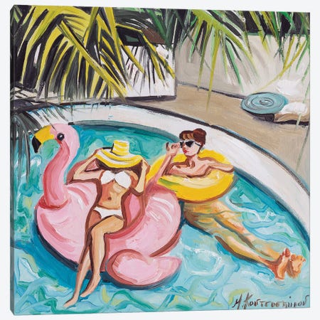 In The Swimming Pool Canvas Print #MKP9} by Marina Koutsospyrou Canvas Wall Art