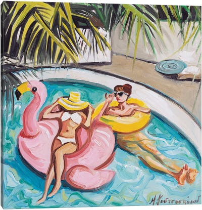 In The Swimming Pool Canvas Art Print - Marina Koutsospyrou
