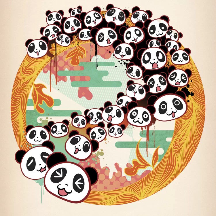 Panda Swirl by 5by5collective wall art