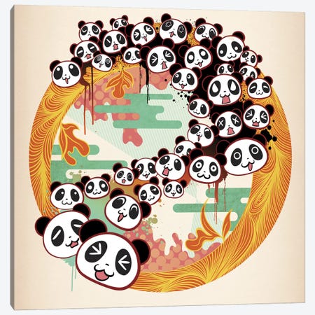 Panda Swirl Canvas Print #MKS12} by 5by5collective Art Print