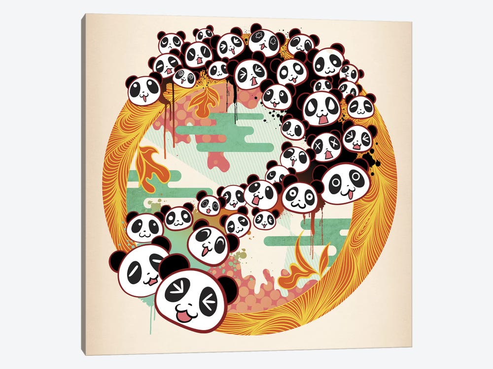 Panda Swirl by 5by5collective 1-piece Canvas Artwork