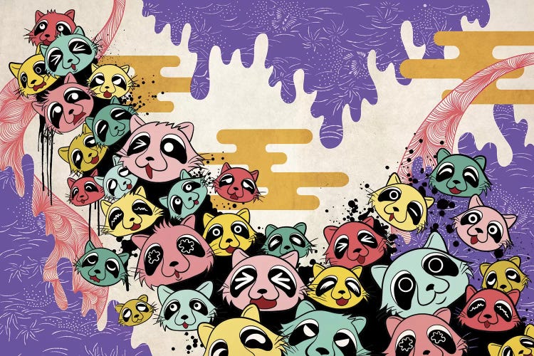 Raccoon Avalanche by 5by5collective wall art