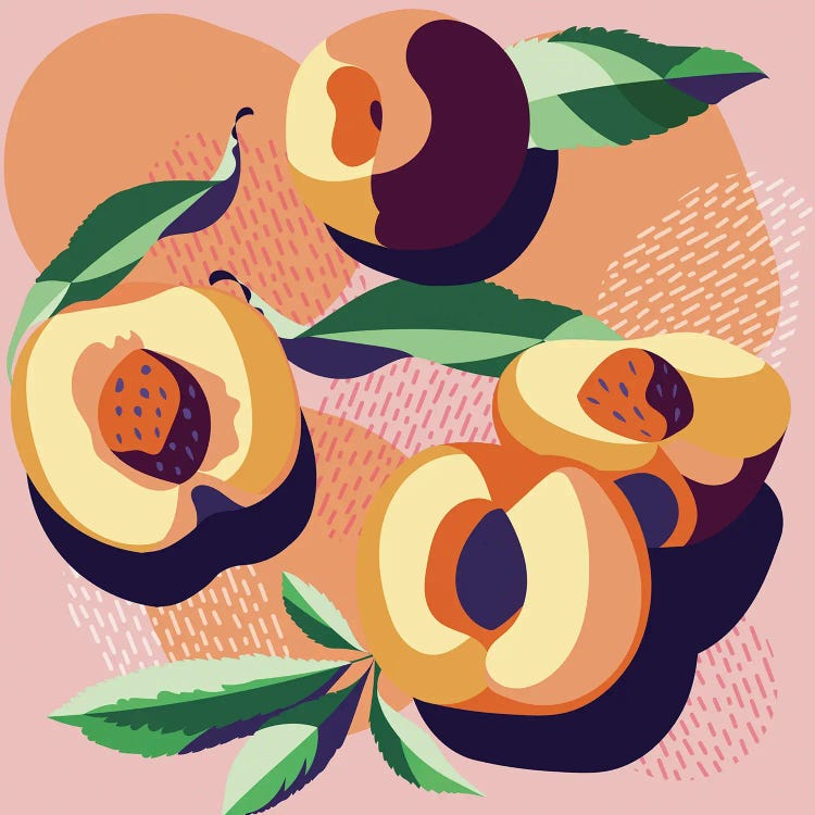 Peaches by Margo Ku wall art