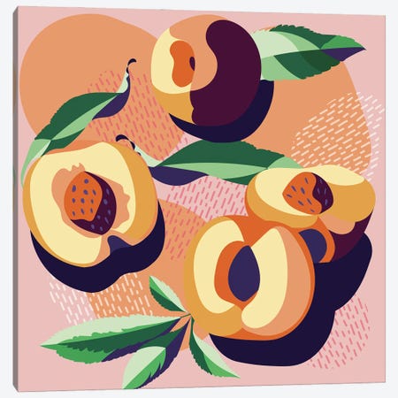 Peaches Canvas Print #MKU10} by Margo Ku Canvas Print
