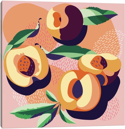 Peaches Canvas Art Print - Pantone 2024 Peach Fuzz