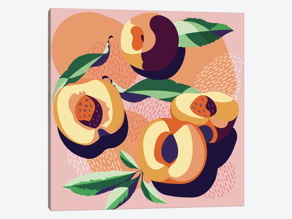 Peaches by Margo Ku 1-piece Canvas Art