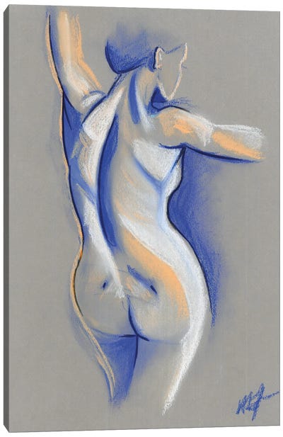 No4 Canvas Art Print - Blue Nude Collection