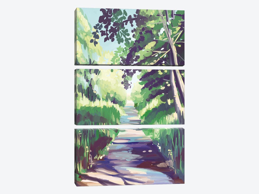 Forest Path by Margo Ku 3-piece Canvas Art Print