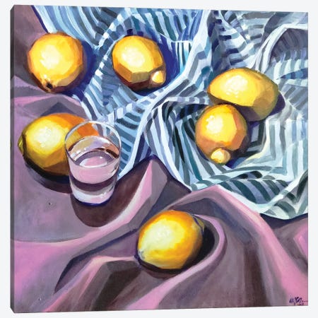 Lemons Canvas Print #MKU23} by Margo Ku Canvas Artwork