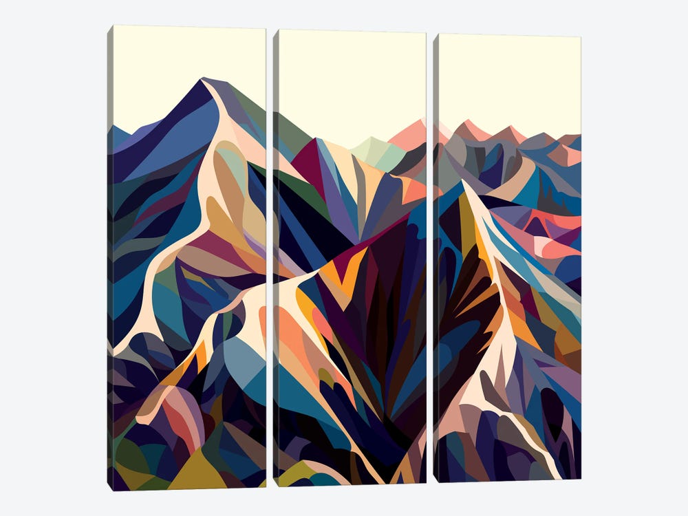 Mountains Original by Margo Ku 3-piece Canvas Artwork