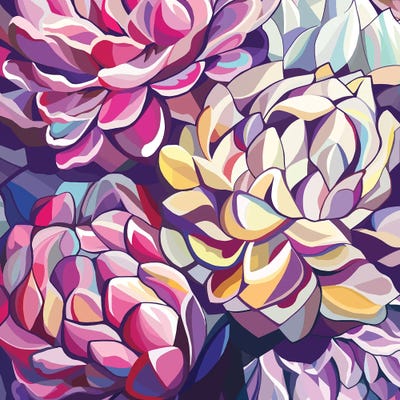 Peonies Square by Margo Ku acrylic art print