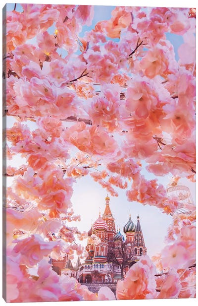 The Moscow Spring Canvas Art Print - Pink Art