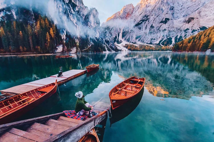 Boats On The Lake by Hobopeeba wall art