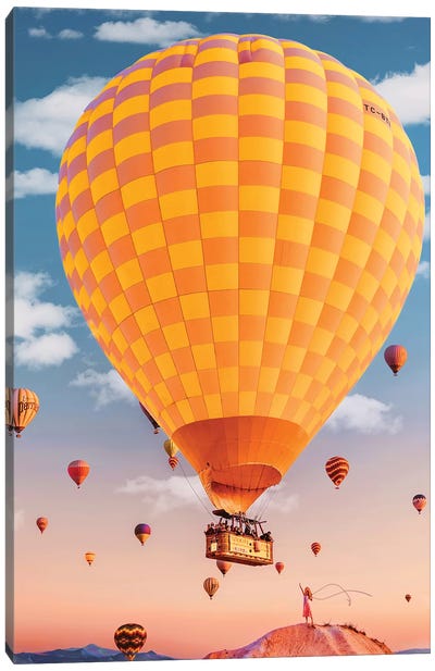 Wait Me for flight Canvas Art Print - Hot Air Balloon Art