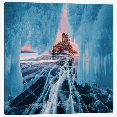 Frozen Lake Baikal I Canvas Print #MKV176} by Hobopeeba Canvas Wall Art