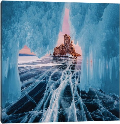 Frozen Lake Baikal I Canvas Art Print - Hobopeeba