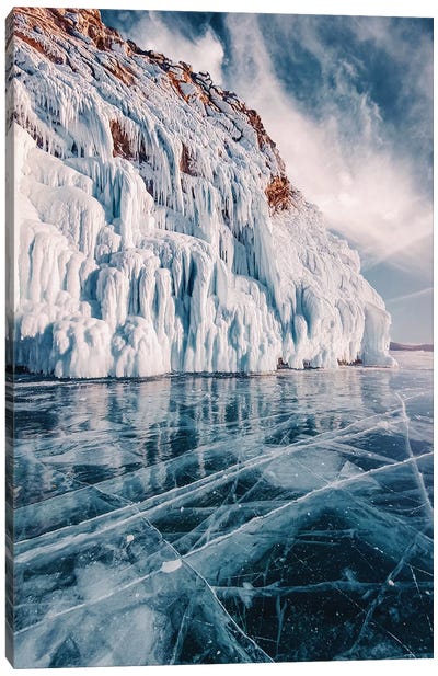 Frozen Lake Baikal II Canvas Art Print - Hobopeeba