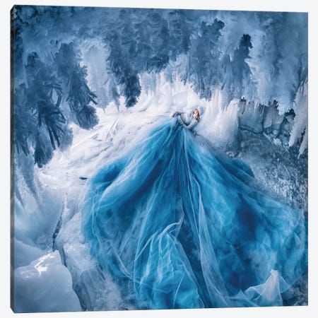 Ice Cave With Shaggy Icicles Canvas Print #MKV178} by Hobopeeba Canvas Print