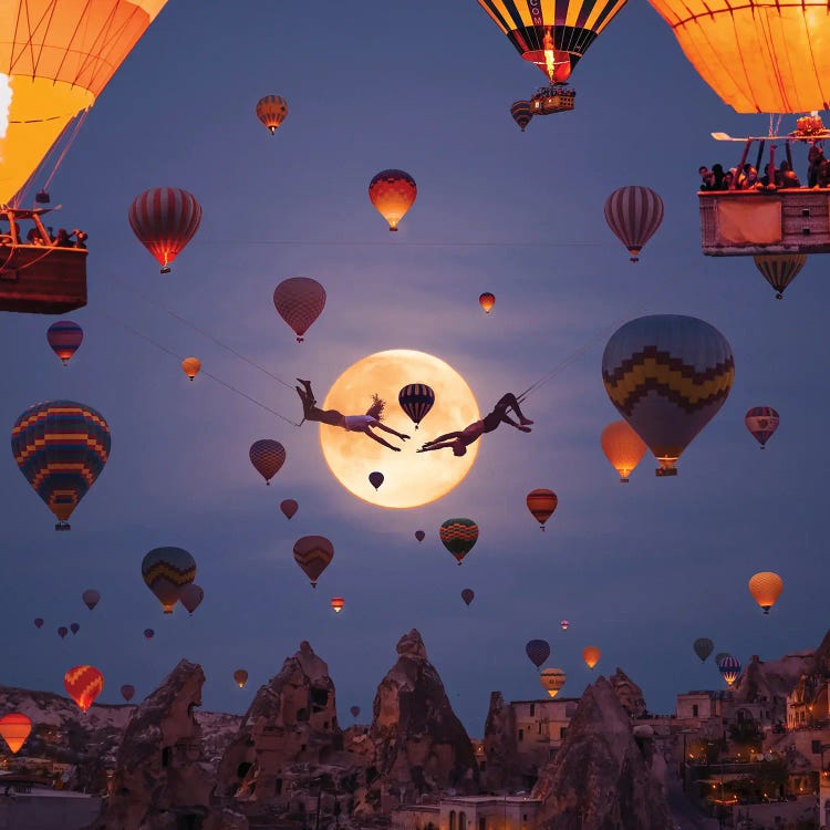 Full Moon Acrobat Balloons by Hobopeeba wall art