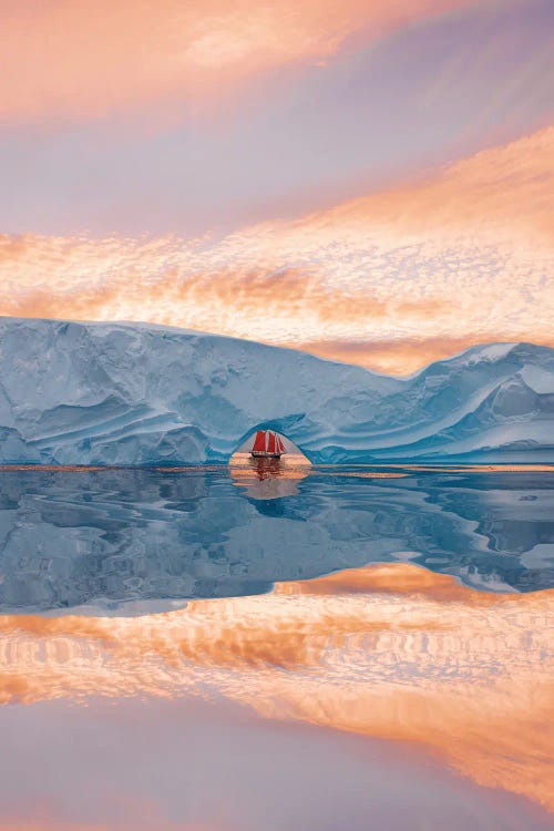 Red Sales In Antarctica by Hobopeeba wall art