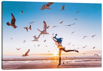 Fly Away Canvas Art Print - Action Shot Photography