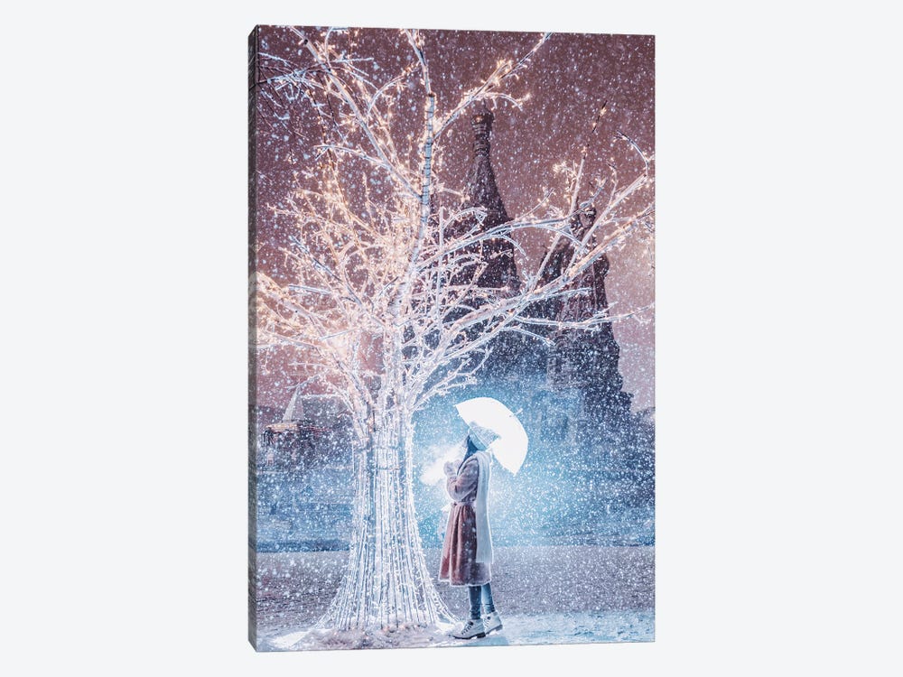 Magic Snowfall In Moscow by Hobopeeba 1-piece Canvas Print