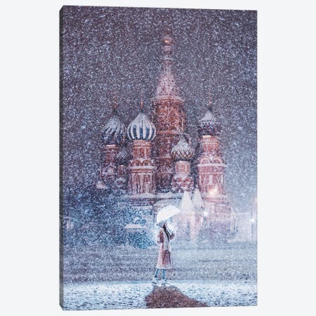 Moscow Snowfall Canvas Print #MKV67} by Hobopeeba Canvas Artwork
