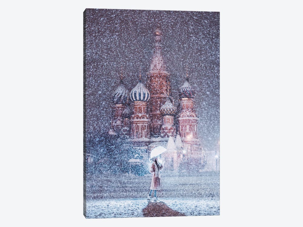 Moscow Snowfall by Hobopeeba 1-piece Canvas Art