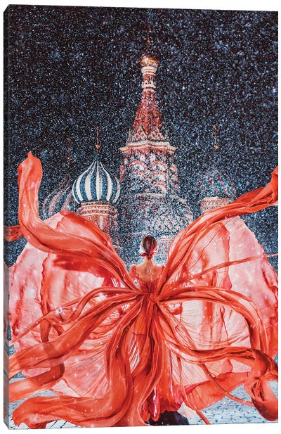 Red-Red-Red Red Square Canvas Art Print - Women's Empowerment Art