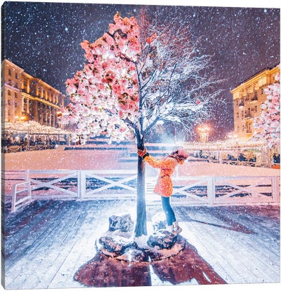 Spring-Winter Tree Canvas Art Print - Moscow Art