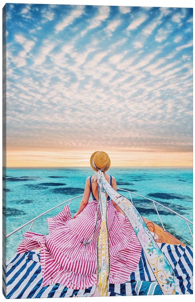Stripe Cruise Canvas Art Print - Dress & Gown Art